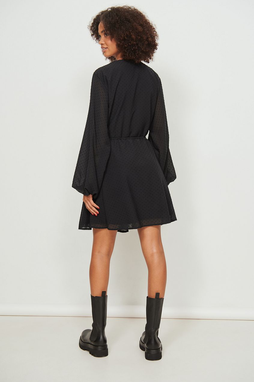 Batwing Dobby Mini Dress