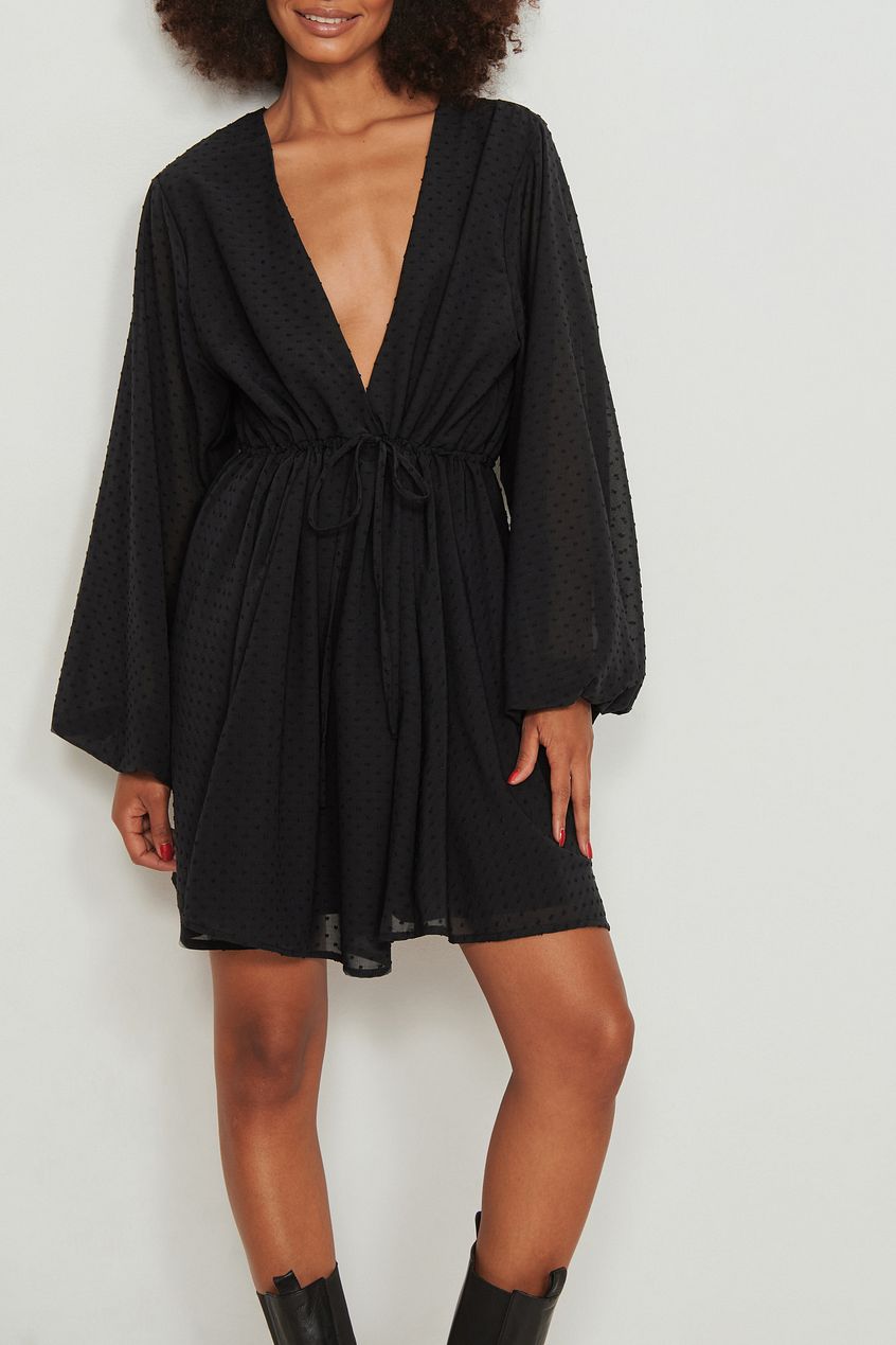 Batwing Dobby Mini Dress