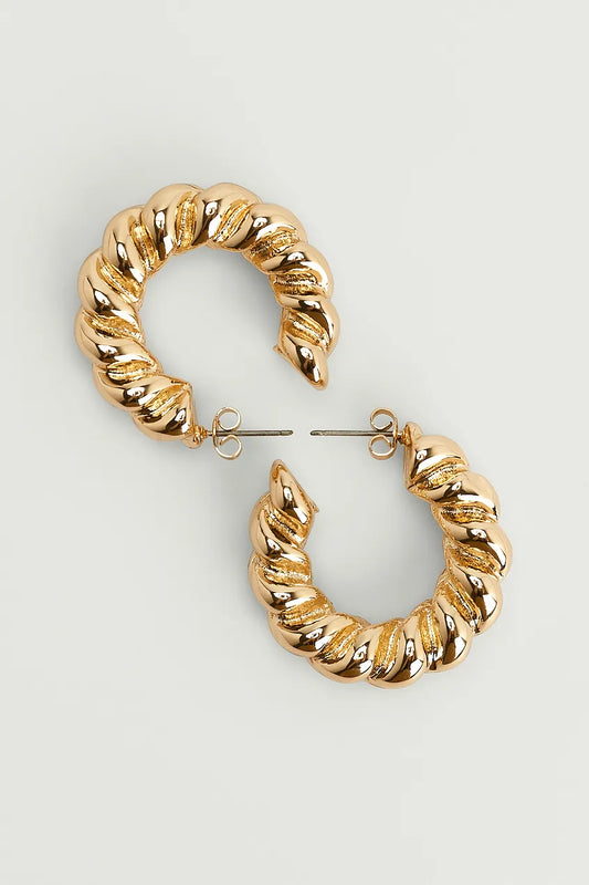 Braided Hoop Earrings Gold