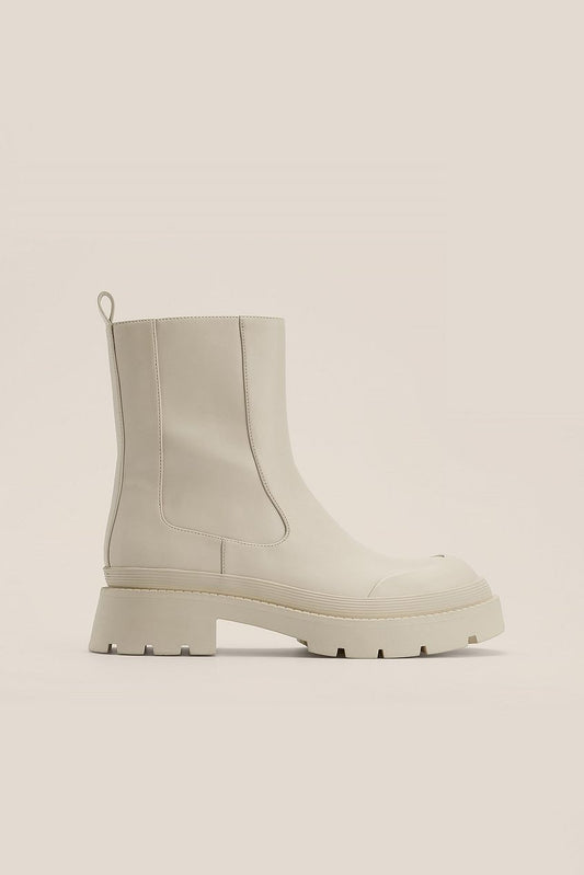 Cap Detailed Ankle Boots
