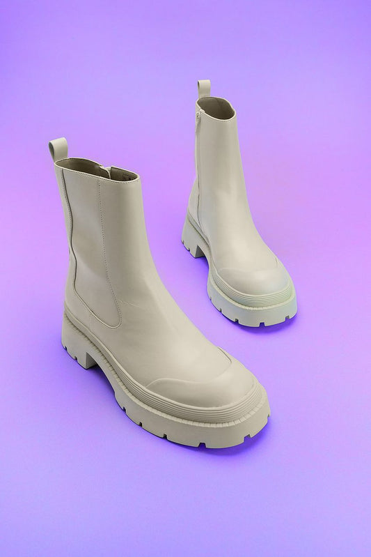 Cap Detailed Ankle Boots