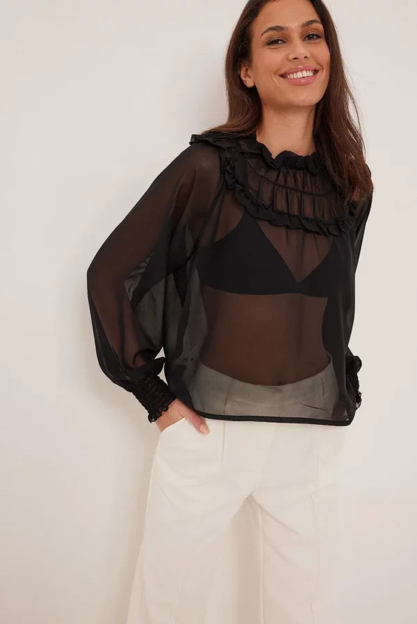 Chiffon Frill Blouse