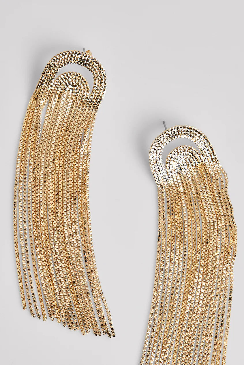 Chunky Oval Chain Earrings Gold