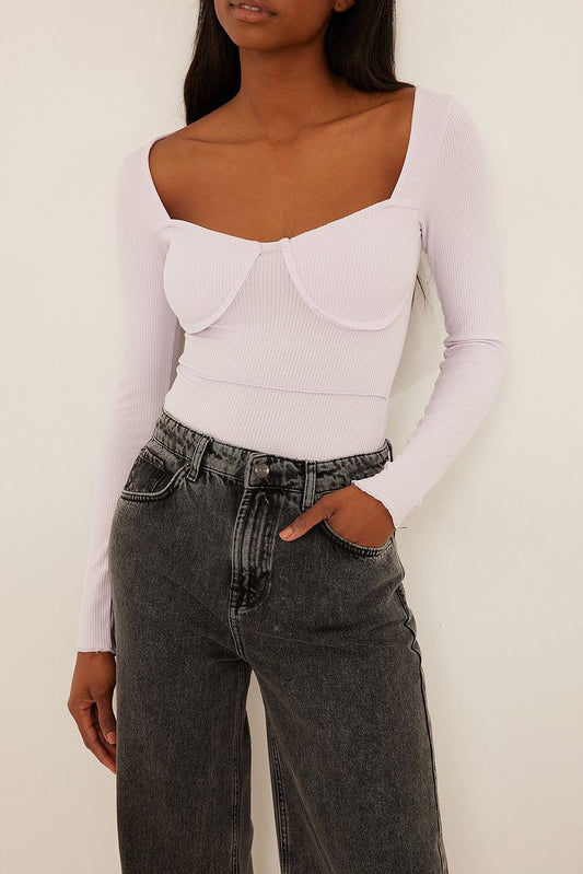 Cup Detail Rib Top