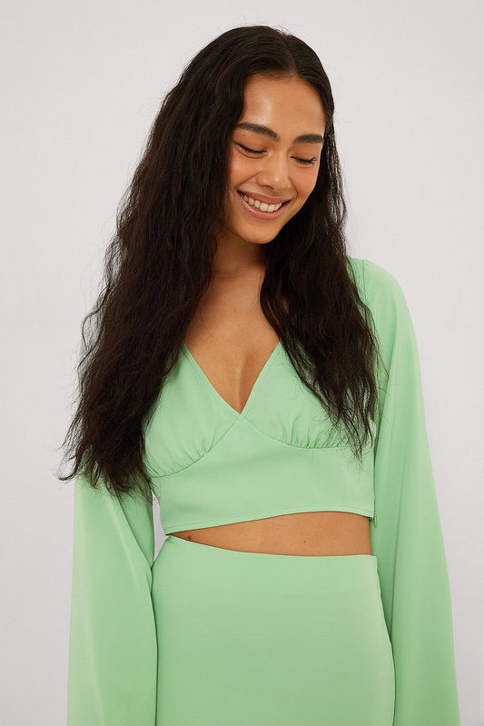 Deep V-Neck Blouse