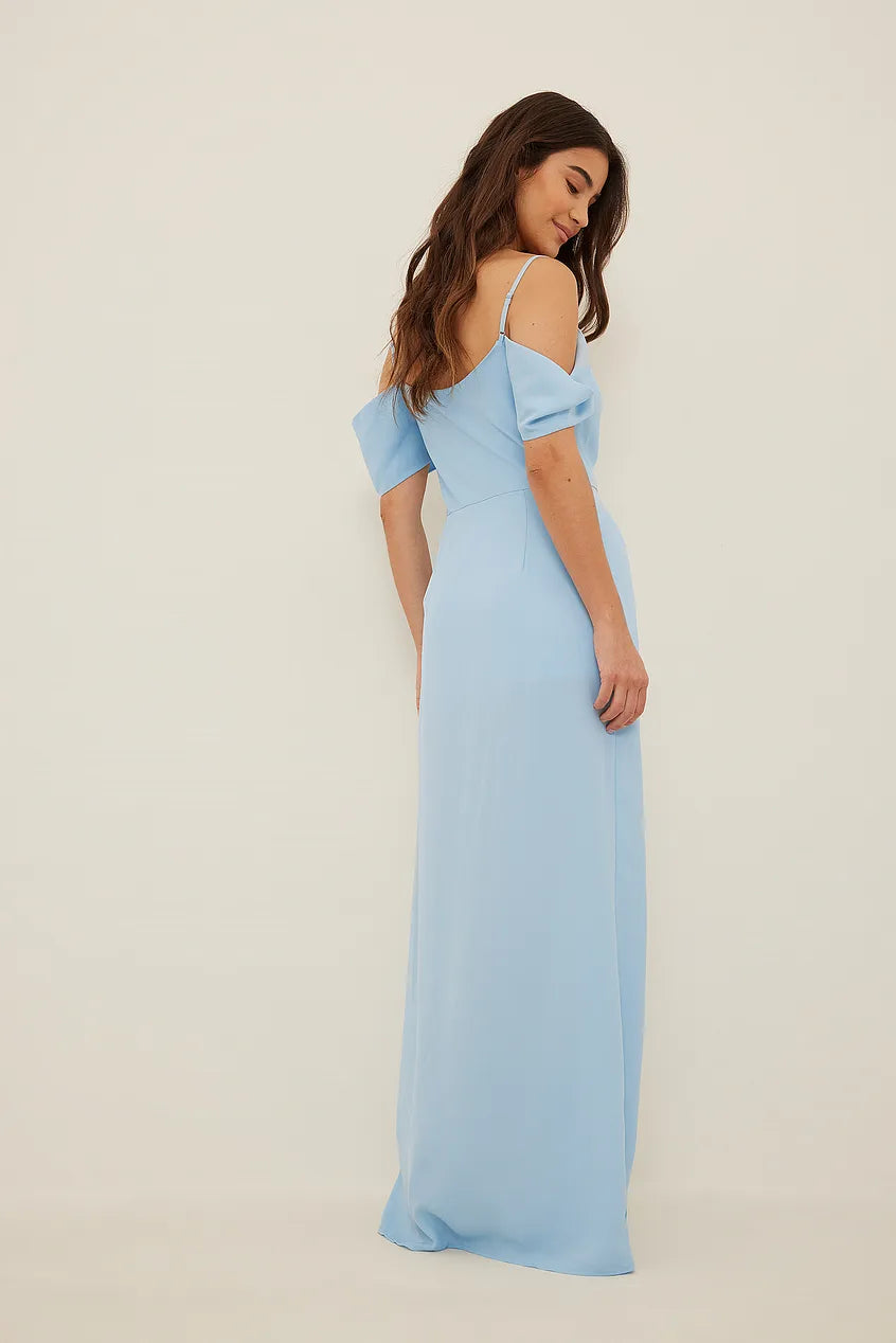 Draped Detail Maxi Dress Blue