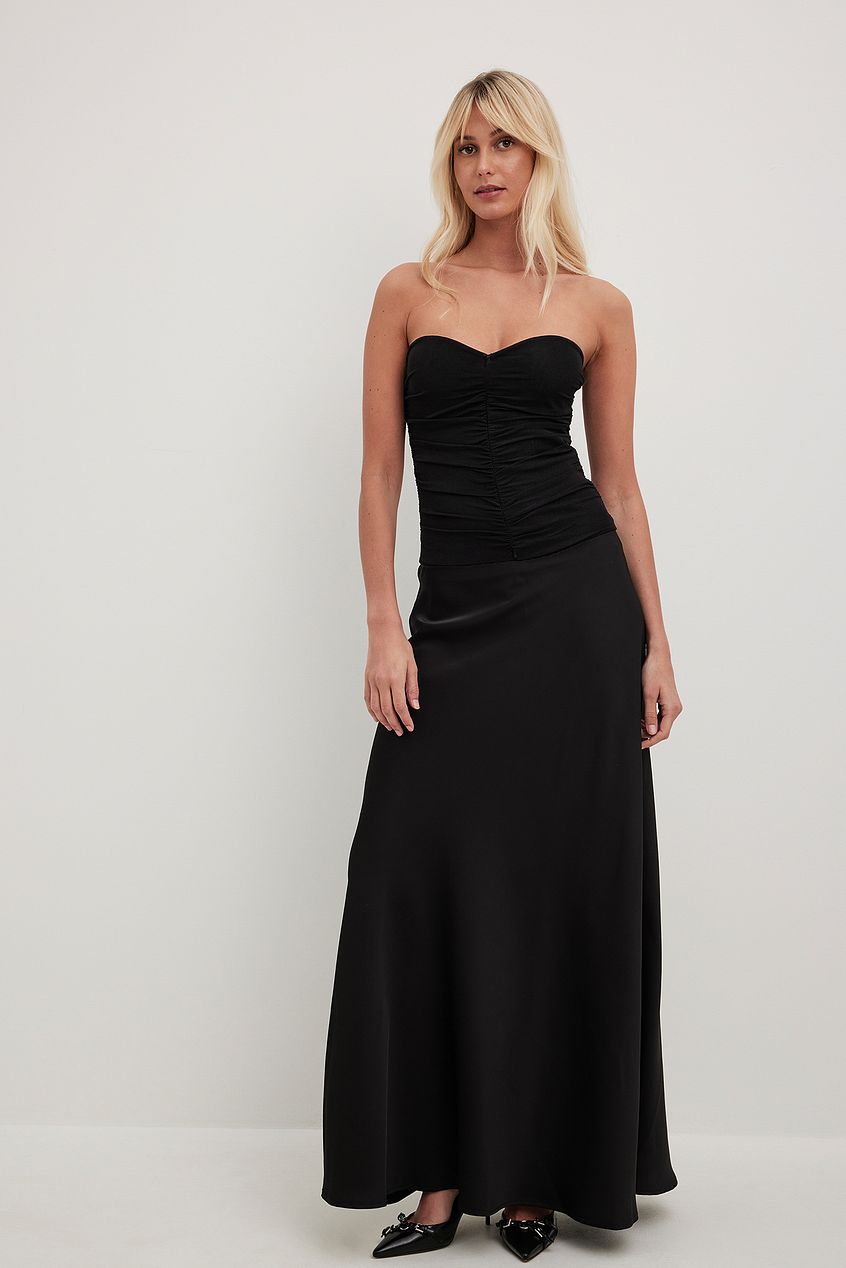 Draped Mesh Tube Top