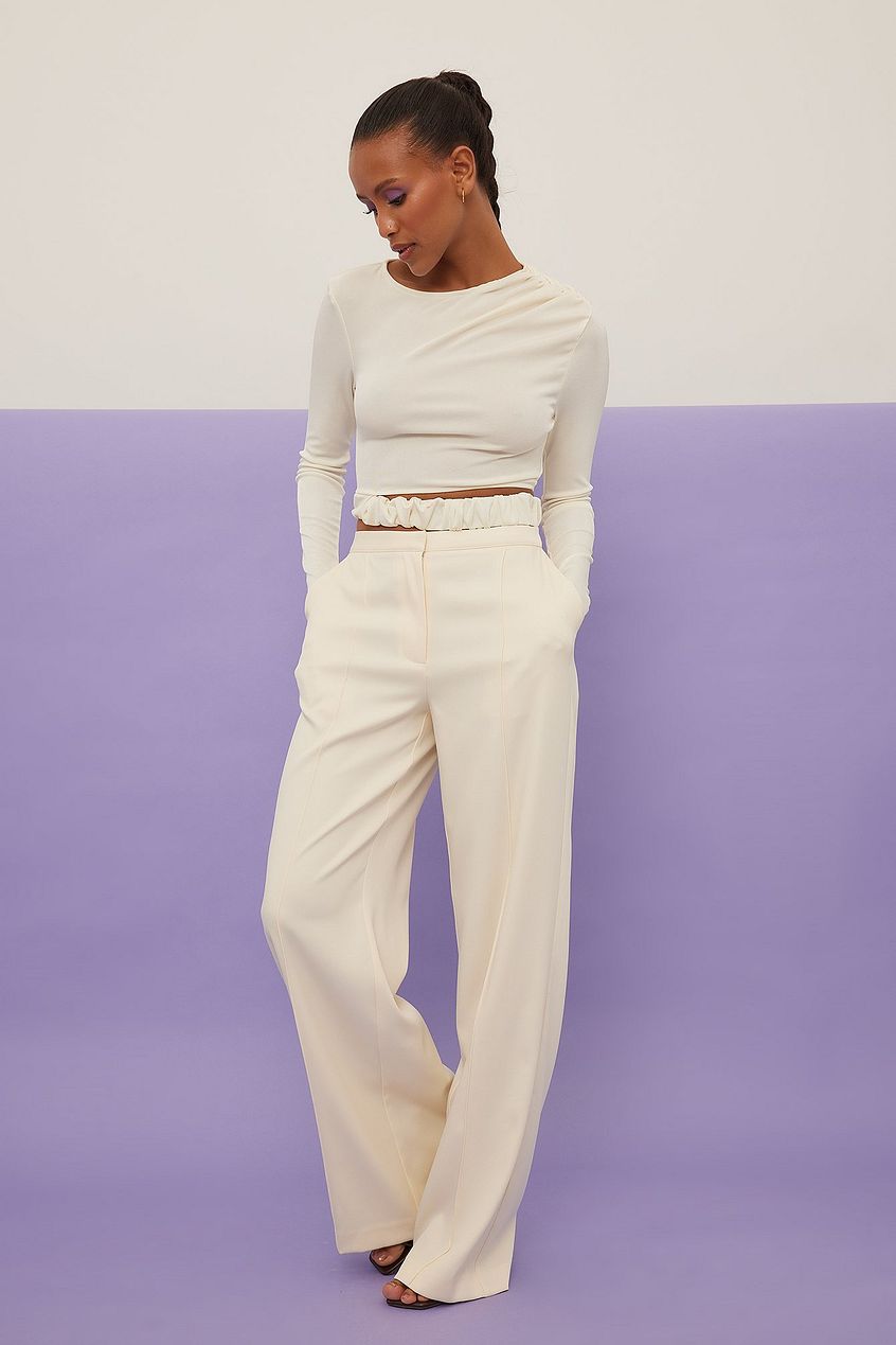 Elastic Waist Cut Out Top