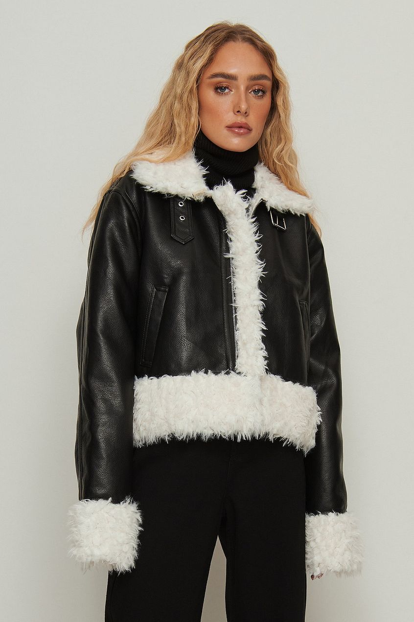 Faux Fur Pu Jacket