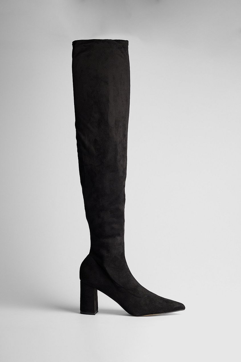 Faux Suede Overknee Boots