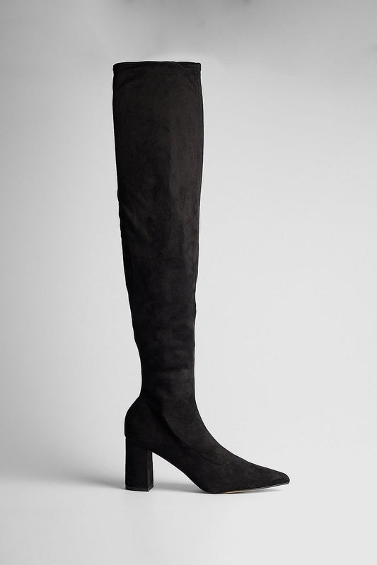 Faux Suede Overknee Boots