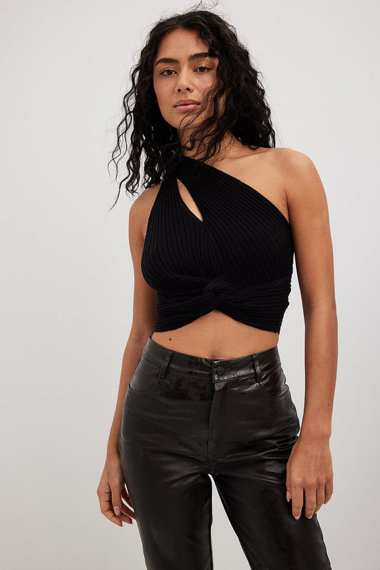 Fine Knitted Wrap Detail Top