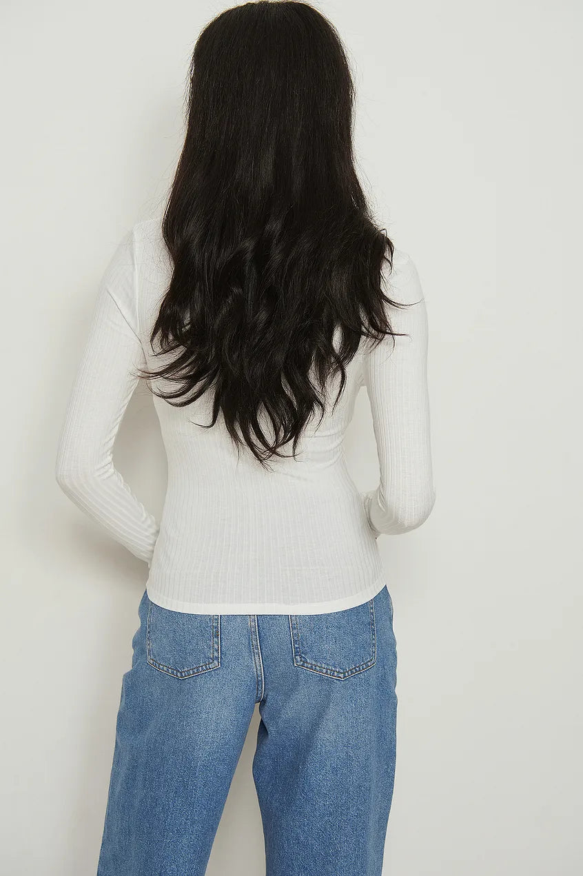 Front Ruched Ribbed Top
