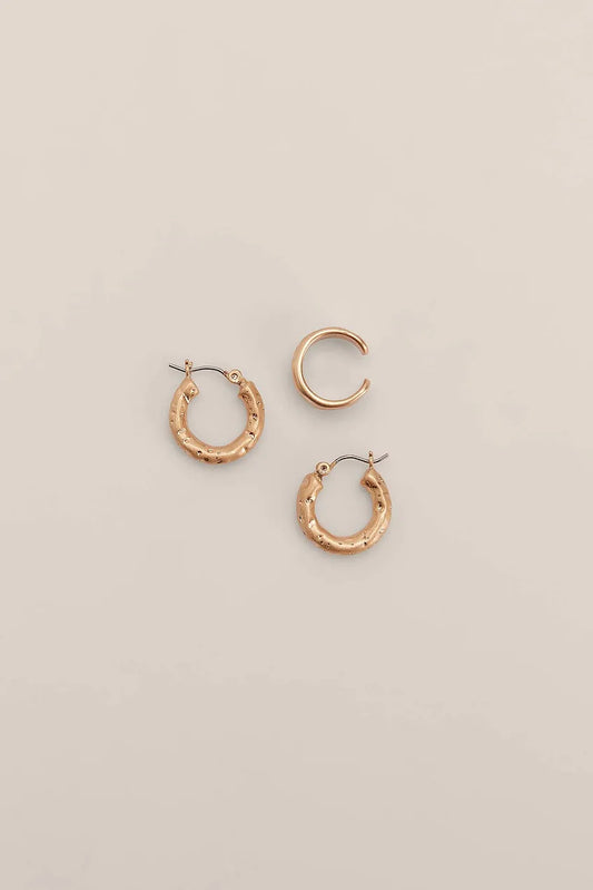 Frosted Cuff and Hoops Pack Gold