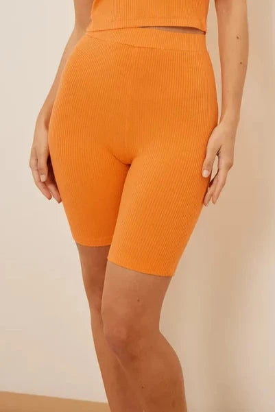 Gathered Biker Shorts
