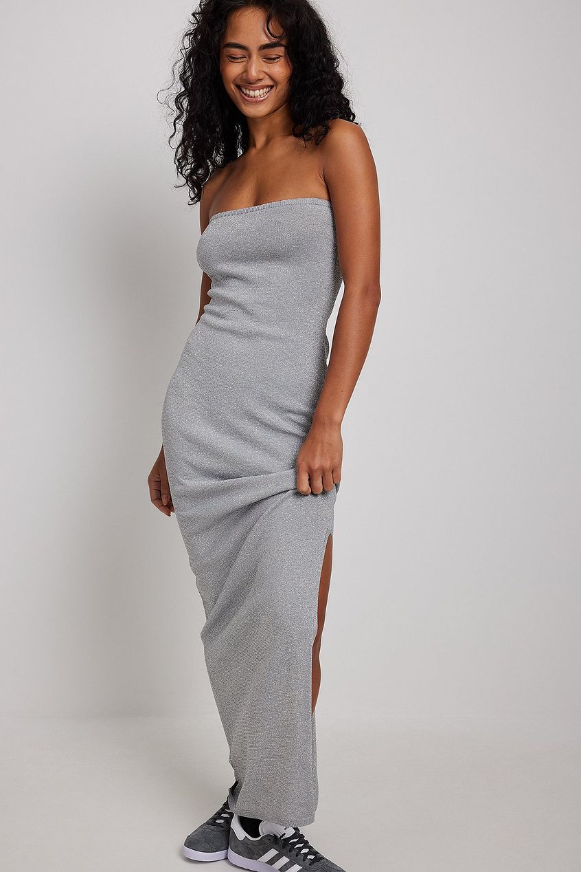 Glitter Knitted Maxi Tube Dress