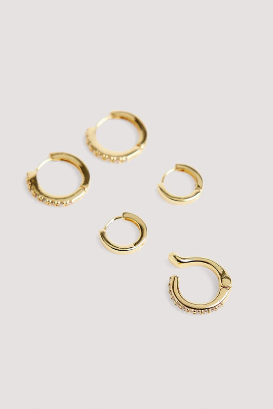 Gold Plated Mixed Pack Strass Hoops