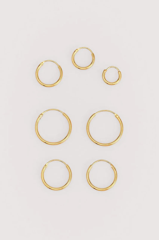 Gold Plated Small Slim Hoops