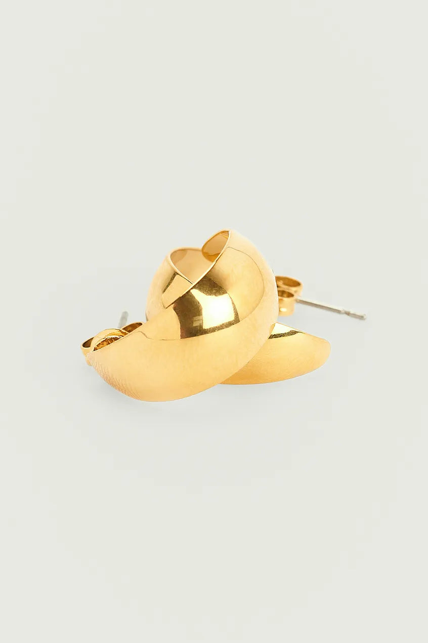 Gold Plated Wide Hoop Earrings