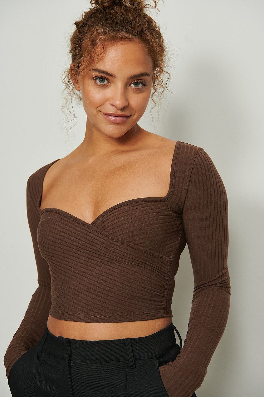 Heart Neckline Wrap Top