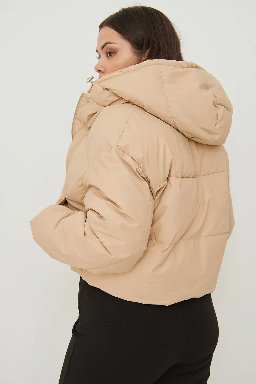 Hood Padded Coated Jacket