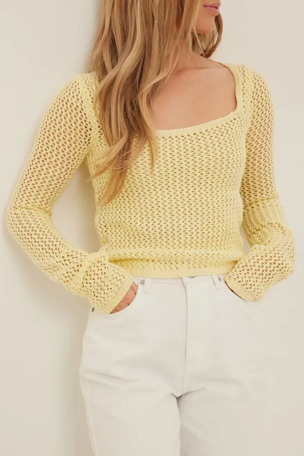 Knitted Square Neck Top