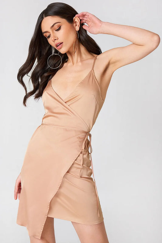 Wrapped Satin Dress