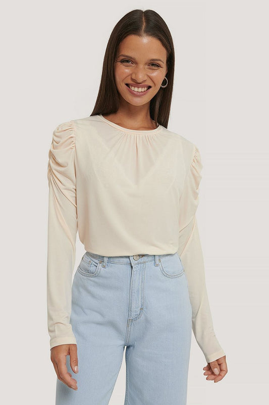 Long Sleeve Gathered shoulder top