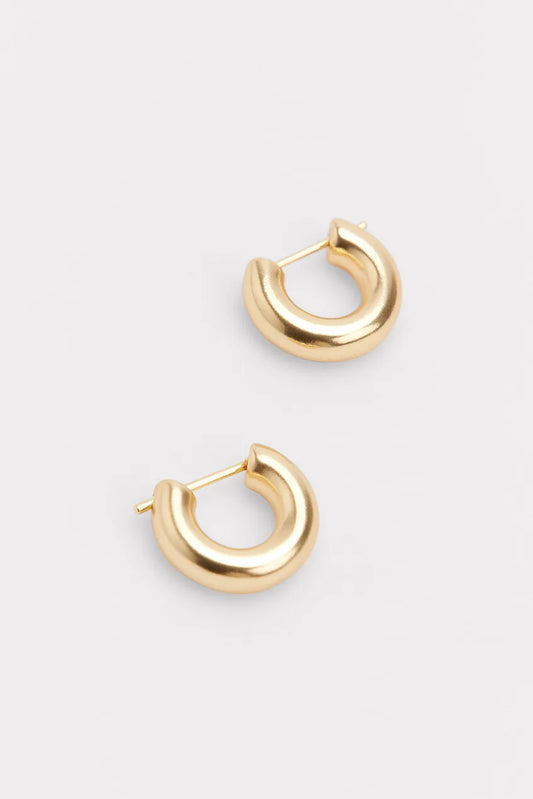 Matte Mini Chunky Hoops Gold