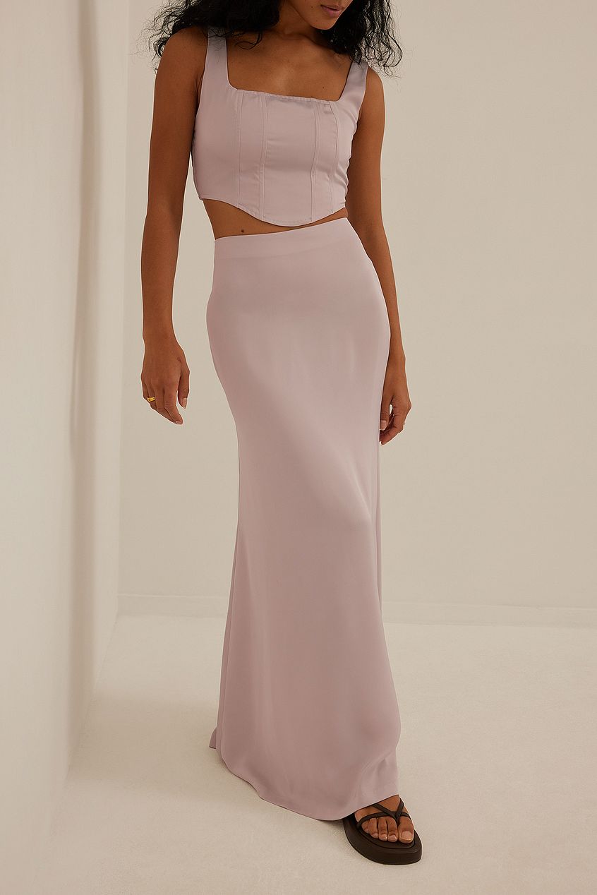 Matte Satin Maxi Skirt