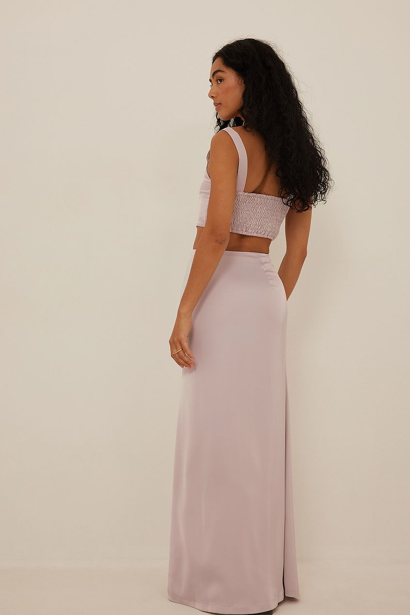 Matte Satin Maxi Skirt