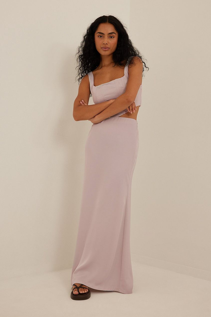 Matte Satin Maxi Skirt