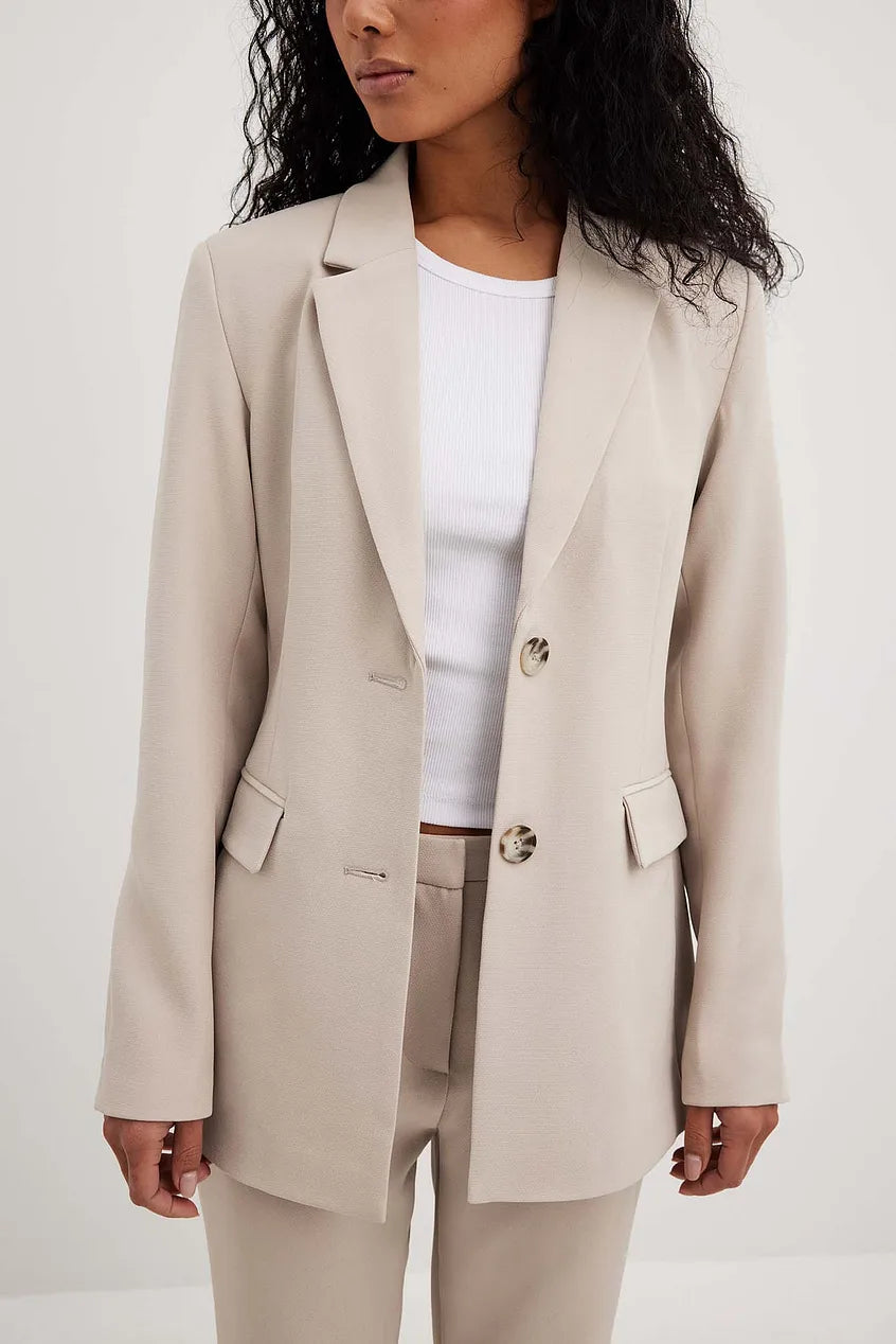 Mid Waist Tailored Side Slit Pants