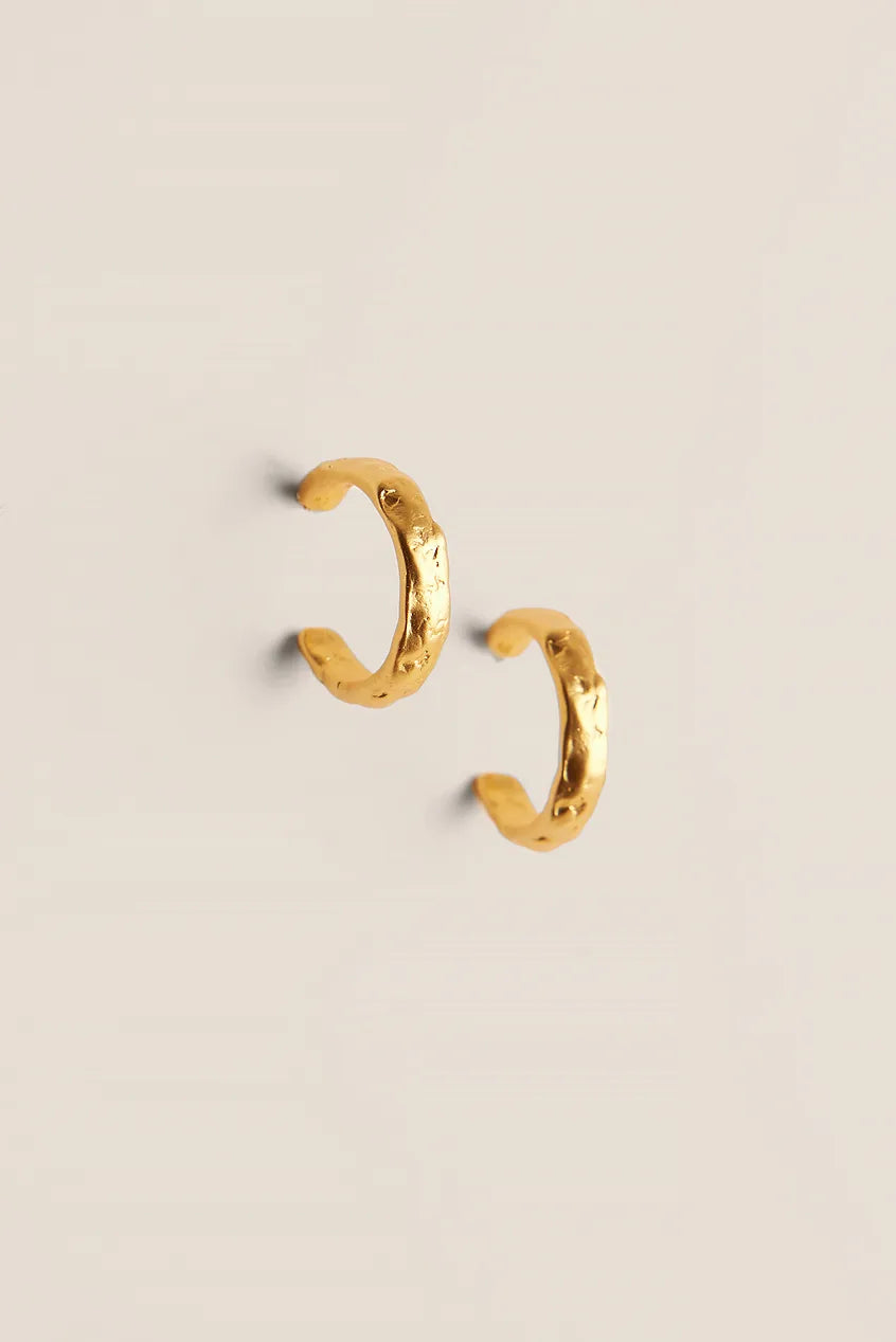 Midi Crafted Gold Plated Hoops