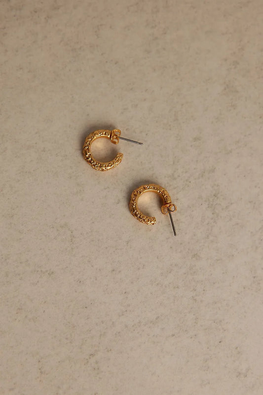 Mini Crafted Gold Plated Hoops