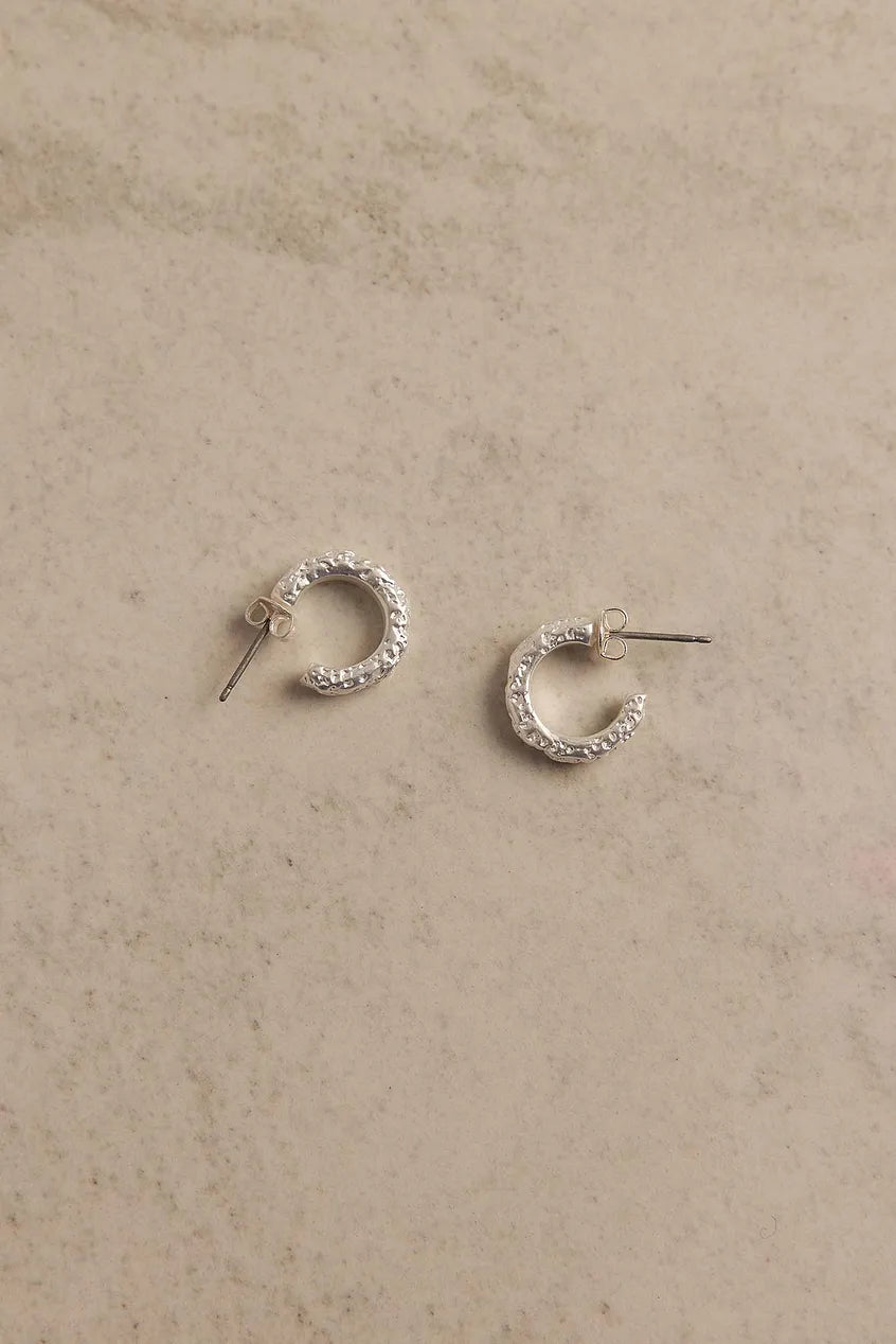 Mini Crafted Silver Plated Hoops