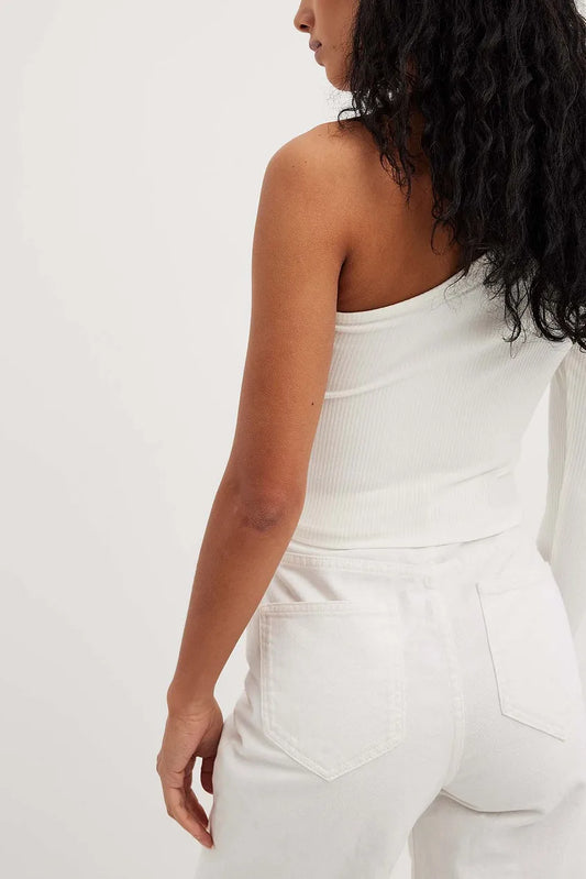 One Shoulder Rib Top