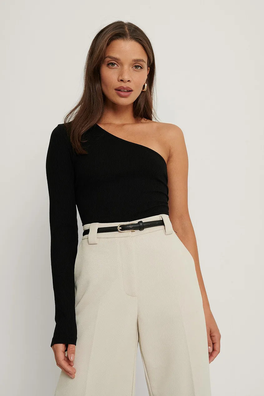 One Shoulder Rib Top