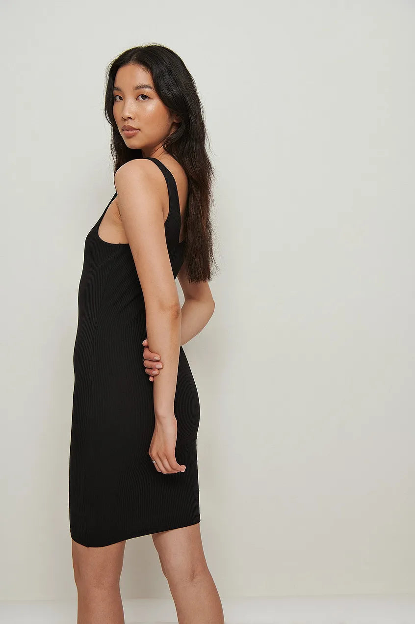 Organic V-Neck Rib Dress