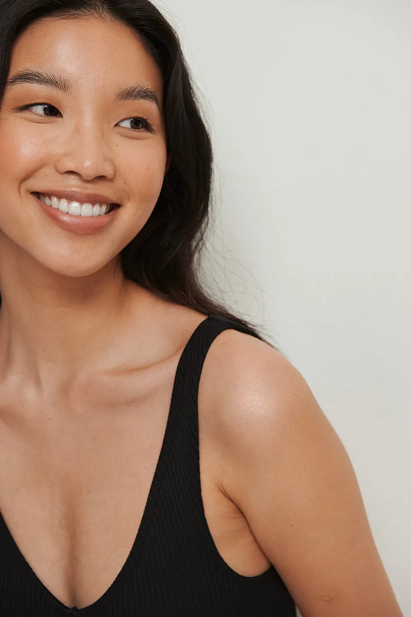 Organic V-Neck Rib Dress