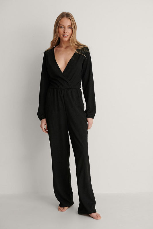 Overlap Detail Crepe Jumpsuit