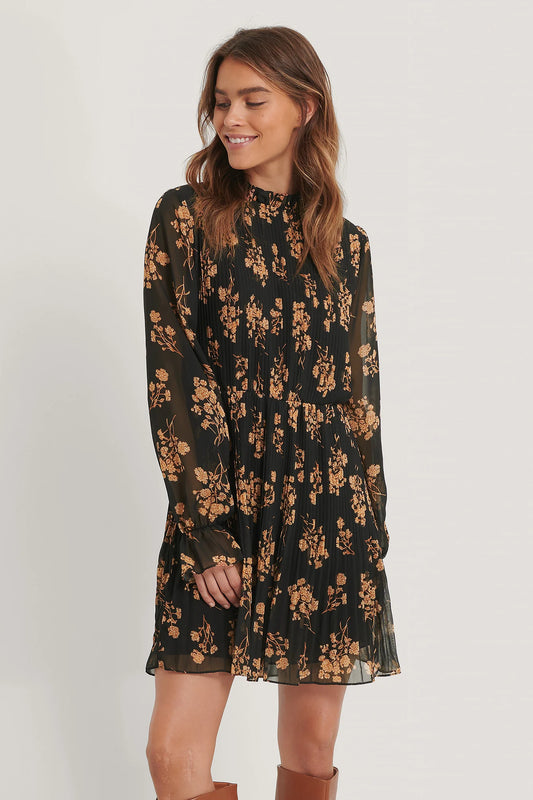 Pleated Elastic Waist Dress