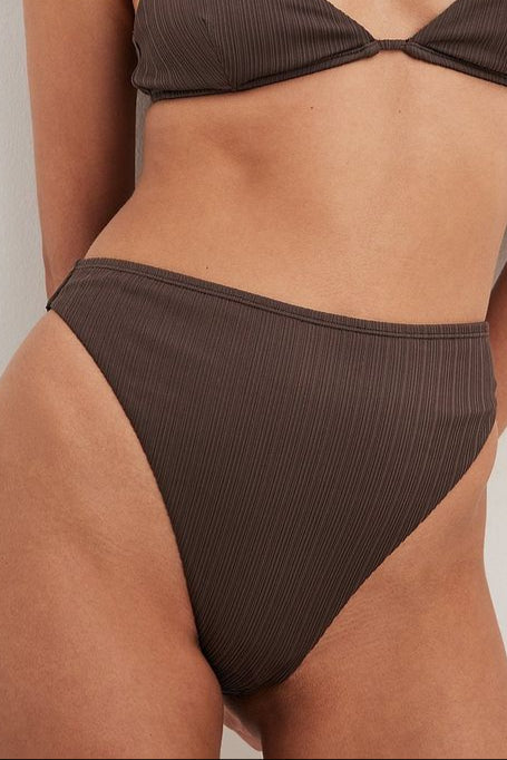 Pleated High Cut Bikini Panty