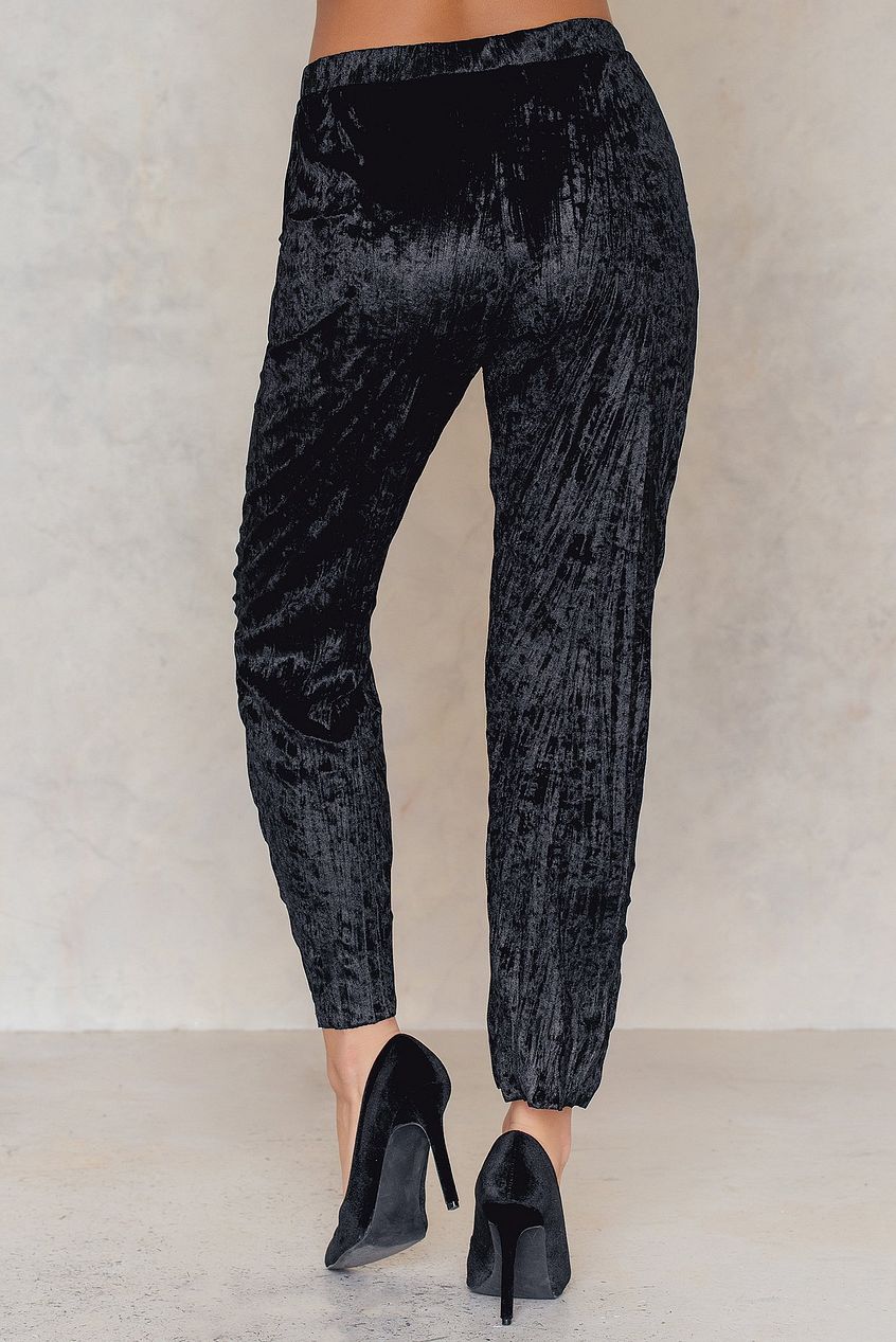 Pleated Velvet Ankle Trousers