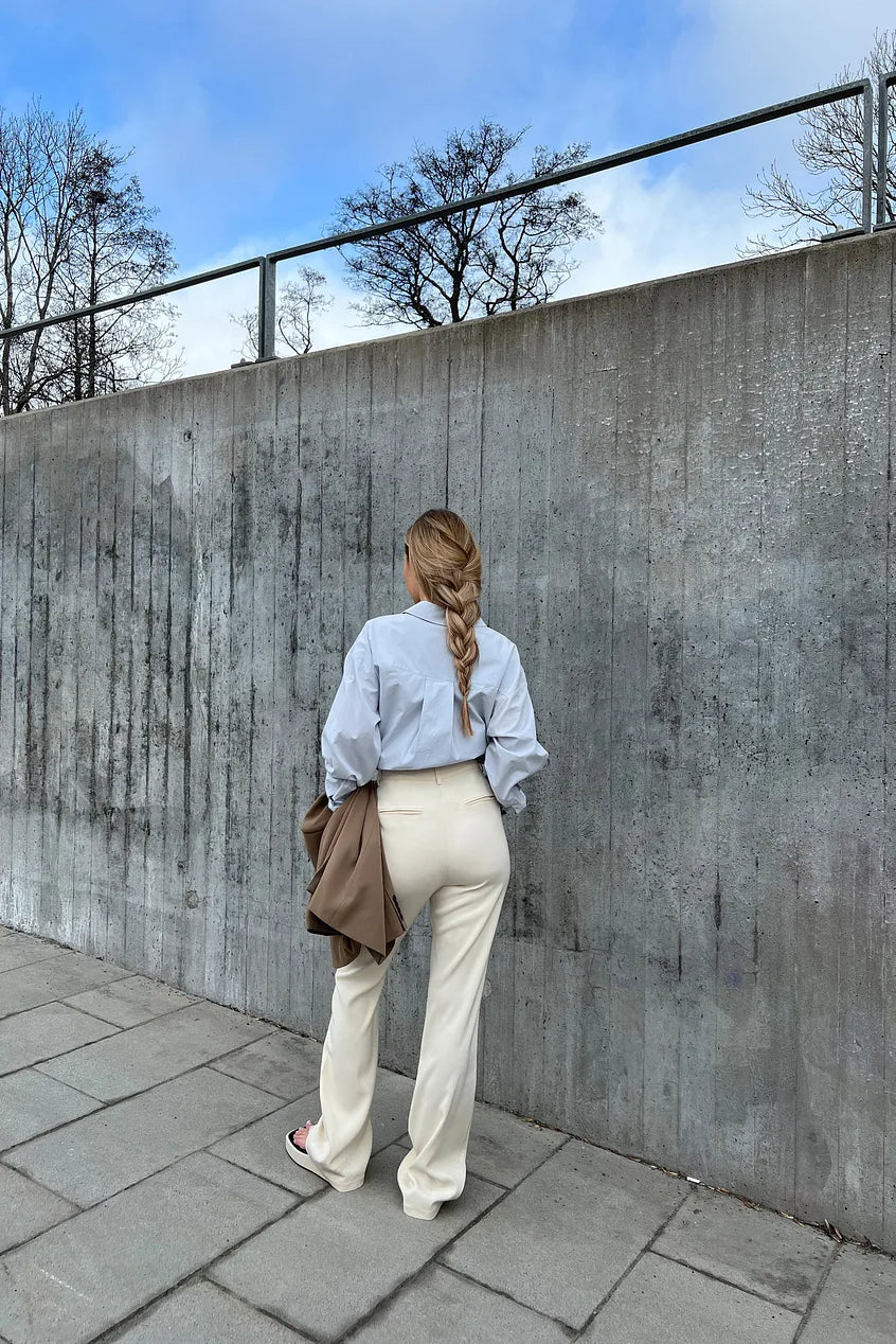 Printed Flared High Waist Suit Pants