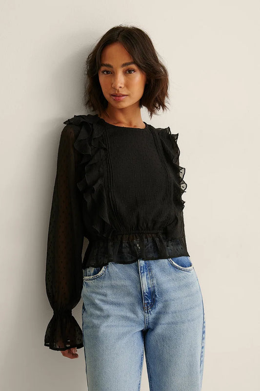 Dobby Multi Frill Blouse