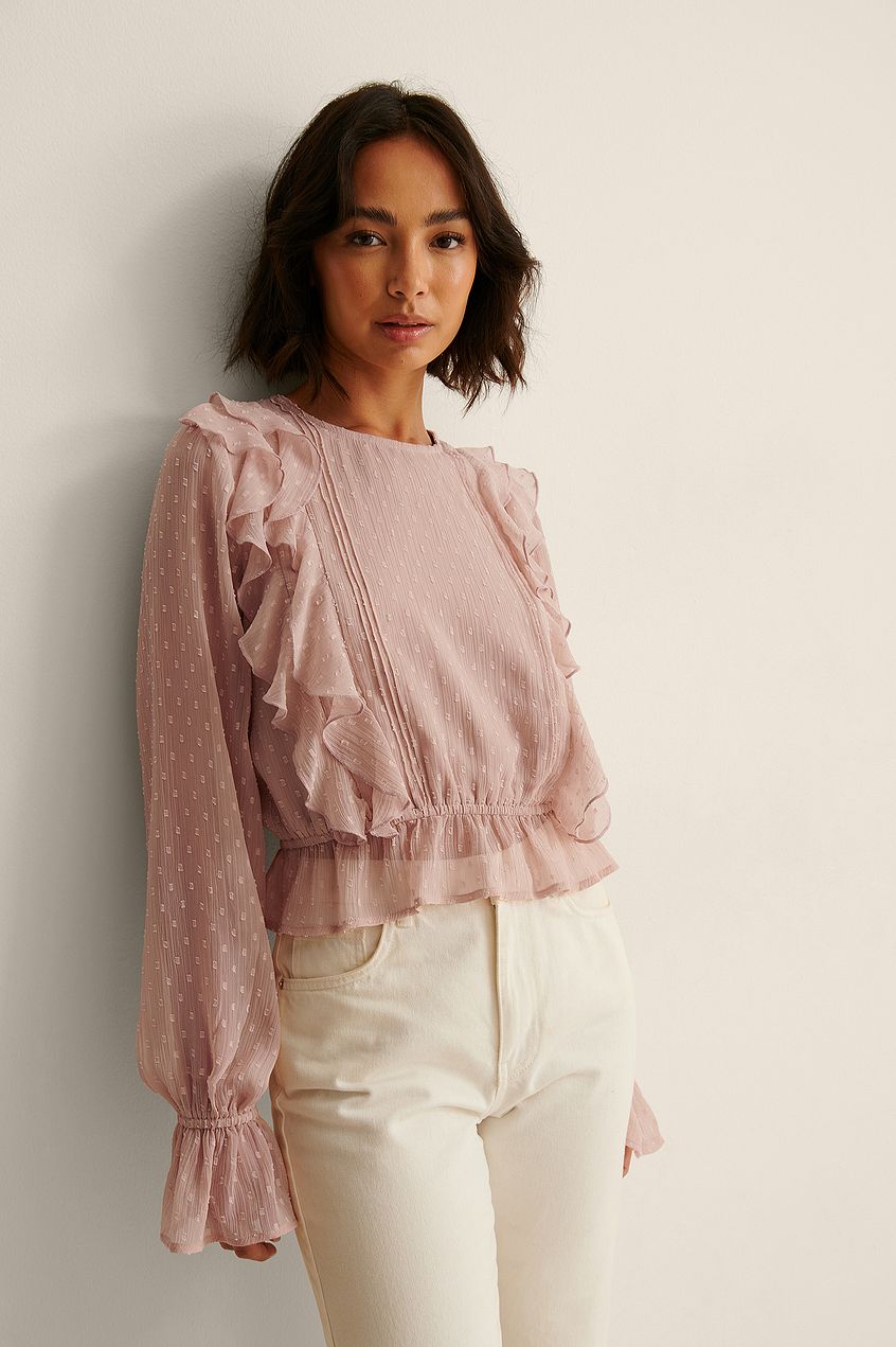 Recycled Dobby Multi Frill Blouse