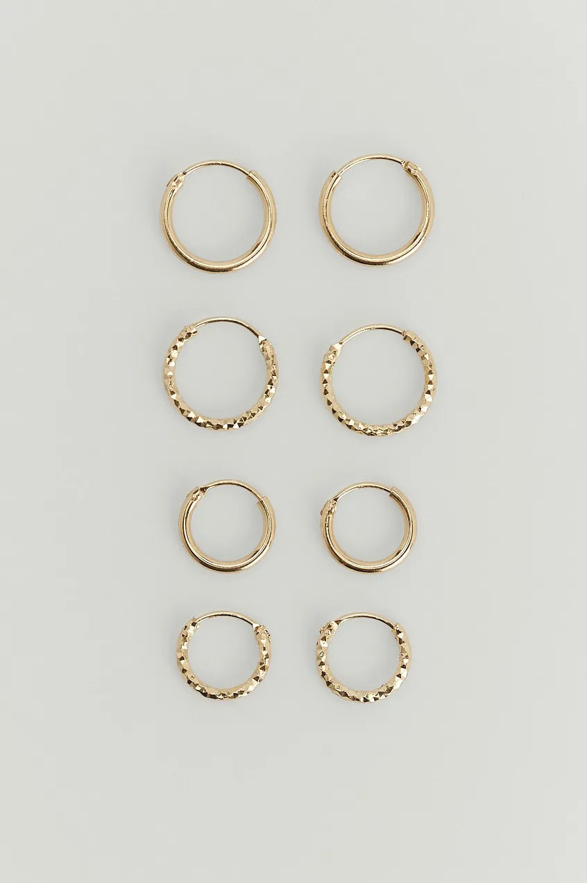 Mini Hoop Earring Set Gold