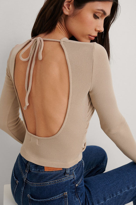 Open Back Knot Detail Top