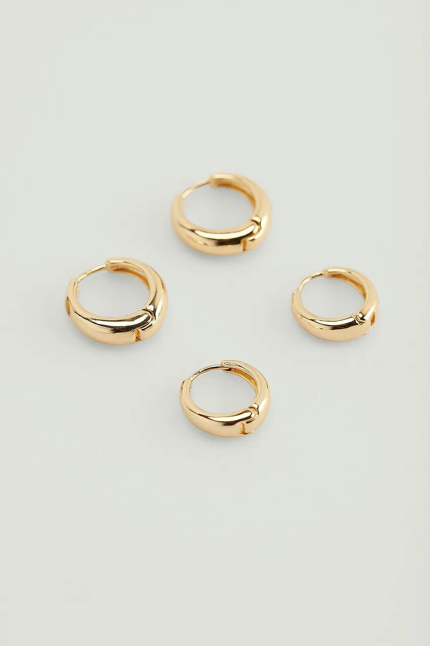 Short Hoop Earrings (2-pack) Gold